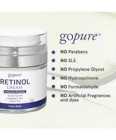 goPure Retinol Face Cream - Anti Wrinkle Night Moisturizer for Youthful Glow 1.7oz - Buy Online on SooperMarket.com