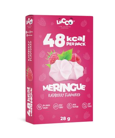 LOCCO Low Calorie Meringues | CA. 1 5 kcal Per Meringue | Low Calorie High Protein Snack | No Added Sugar | No Palm Oil & Fat Free | Raspberry Flavour