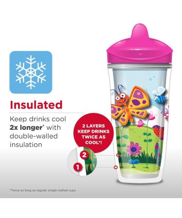 Playtex Sipsters Stage 3 Insulated Spout Sippy Cups 9oz - 2 Pack | Spill-Proof, Leak-Proof, Break-Proof (Color May Vary) - Buy Online on SooperMarket.com