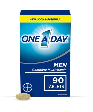 One A Day Multivitamin for Men - Daily Vitamins For Men - Men's Multivitamin With Vitamin A Vitamin C Vitamin D and Zinc for Immune Support Vitamin E B12 Magnesium Lycopene Calcium 90 tablets Nutritional Supplement