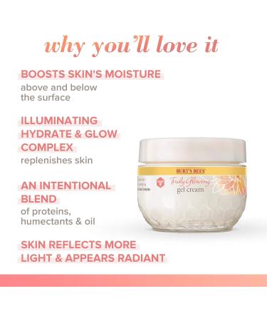 Burt's Bees Truly Glowing Replenishing Gel Face Cream Face Moisturizer for Normal and Combination Skin 99% Natural Origin Developed with Dermatologists 51g Gel Cream With Hydrate and Glow Complex - Buy Online on SooperMarket.com