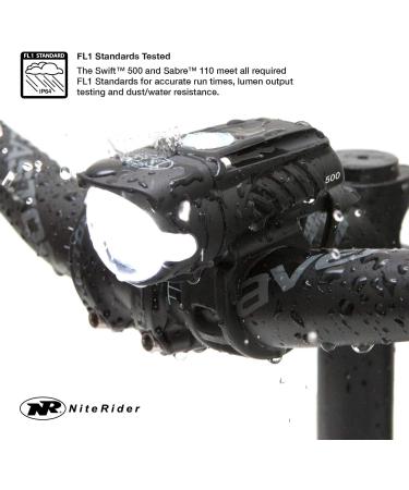 NiteRider Swift 500 Front and Sabre 110 Rear Bike Light Combo Pack - USB Rechargeable, Easy Install, Water Resistant LED Lights for Road Commuting and Cycling Safety - Buy Online on SooperMarket.com