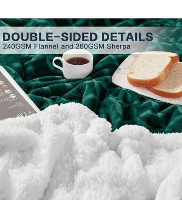Inhand Sherpa Throw Blanket Twin Size 65x90 - Forest Green Cozy Reversible Fleece Blanket for Couch, Sofa, Bed - Soft and Warm Sherpa Fleece Throw - Plush Lap Blanket - Buy Online on SooperMarket.com