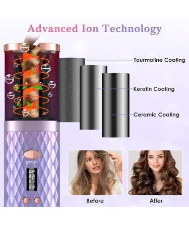 Shop Cordless Automatic Curling Iron - 6 Temps & Timers Rechargeable Scald-Free | International Shipping Available - Buy Online on SooperMarket.com