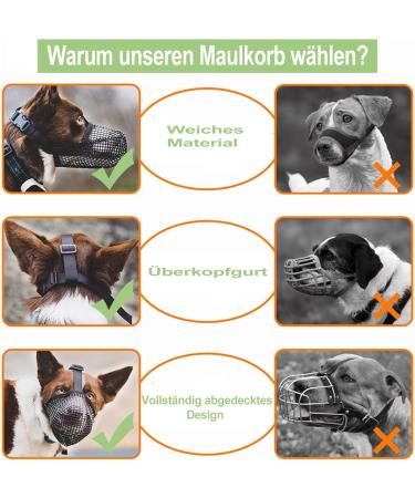 Breathable Mesh Dog Muzzle - Adjustable Sizes for Large Medium & Small Breeds | Black XL - Anti-Biting & Chewing Solution - Buy Online on SooperMarket.com