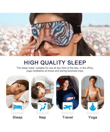Haskirky Light Blocking Eye Mask for Men and Women - Breathable & Adjustable for Travel, Yoga, Meditation - Hand Drawn Blue Pattern for Deep Sleep Comfort - Buy Online on SooperMarket.com