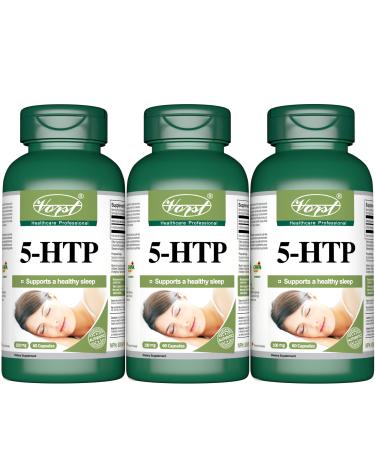 VORST 5-HTP 100mg 3 X 60 Capsules | Supplement For Promoting Natural Healthy Sleep & Fighting Symptoms of Minor Insomnia (3 Bottles) 60 count (Pack of 3)