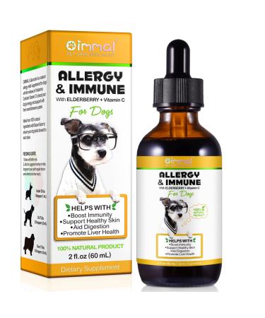 Allergy Relief for Dogs Natural Allergy & Immune Treatment - Herbal Drops Supports Itchy Skin Seasonal Allergy Healthy Immune System Dog Allergy Relief Herbal Supplement Bacon Flavor - 60ml
