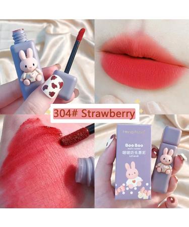 Domality 4pcs Bunny Rabbit Lip Gloss Set | 4 Colors Matte Velvet Mousse Liquid Lipstick | Long Lasting & Waterproof Lip Makeup Kit - Buy Online on SooperMarket.com