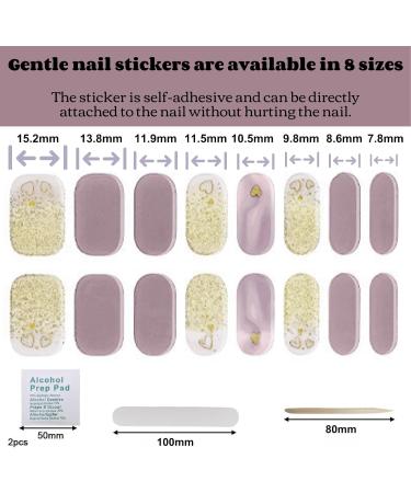 16PCS Purple Glitter Gel Nail Strips | Self-Adhesive Semi-Cured Gel Polish Wraps | Long-Lasting Nail Art Stickers with UV Light - Buy Online on SooperMarket.com