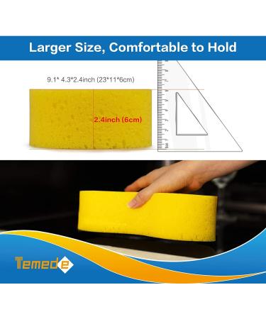Temede Large Car Wash Sponge Kit - 5 Pack All Purpose Foam Scrubbers for Cleaning Dishes, Tile, Bike, Boat - Easy Grip Sponge for Kitchen, Bathroom & Household - Buy Online on SooperMarket.com