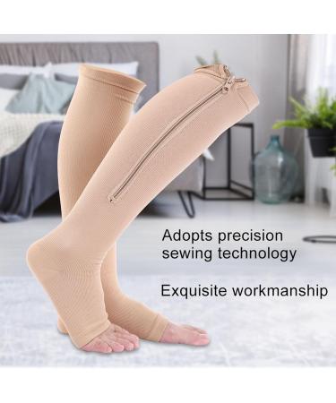 Calves Compression Stockings for Men & Women | Fipelo Compression Socks for Varicose Veins Relief | Breathable Elastic Foot Sleeves (XXL Skin Color) - Buy Online on SooperMarket.com
