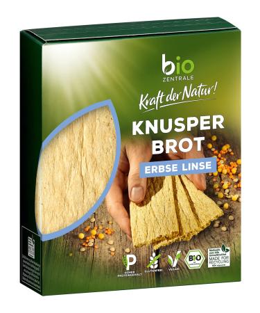 Biozentral Knusperbrot Erbse lens |7 x 100 g bio-crispy bread |Vegan & gluten -free |Crispy airy alternative to bread & crispbread |Pure or spread out as a snack