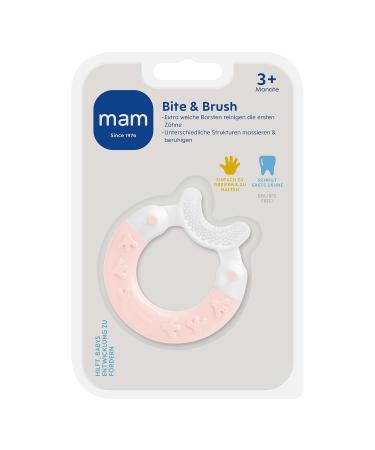 MAM BeiÃring Bite & Brush - Baby Tooth Aid for Gums & Dental Care - Extra-Soft Bristles - Pink - 3+ Months - 1 Piece - Buy Online on SooperMarket.com