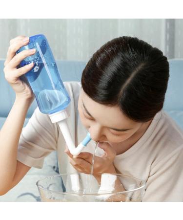 Nasal Cleaner Smoother Breathing with 2pcs Nozzles 500ml Bottle Nasal Wash Cleaner Nasal Hygiene Kit - Buy Online on SooperMarket.com