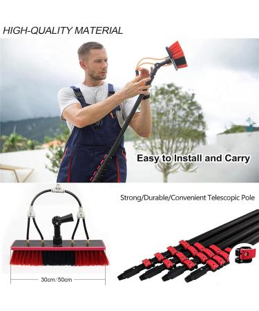 Water Fed Telesbrush 3.6-10.8M Window Cleaning Pole Window Squeegee Window Cleaning Kit Window Extendable Long Reach Cleaning Tool/50Cm Brush/24Ft/7.2M 35cm Brush Head 12M/39FT - Buy Online on SooperMarket.com