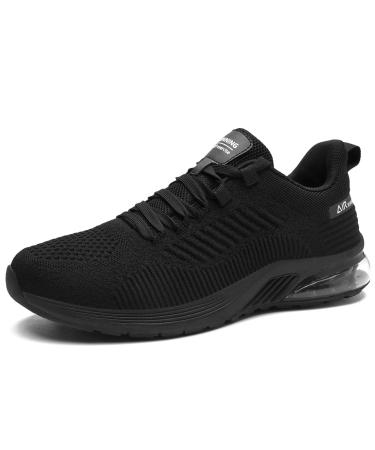 Autper Mens Air Athletic Running Tennis Shoes Lightweight Sport Gym Jogging Walking Sneakers US 6.5-US12.5 8.5 Allblack 32