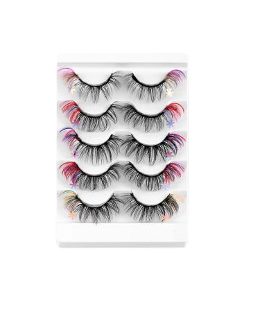 Eyelashes 25 Mm Bulk Snowflake False Eyelashes 8D Curly Natural Thick Color High Imitation Mink Eyelashes Lashes Short C One Size