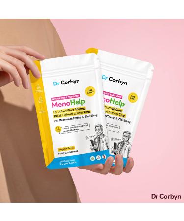 Dr Corbyn MenoHelp - Menopause Well-Being Supplement with St. John's Wort, Black Cohosh, Magnesium & Zinc (60 Tablets) - Buy Online on SooperMarket.com