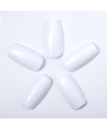 Buy Novo Ovo White Holographic Press-On Nails - Angular Artificial Fingernails with Glue | International Shipping Available - Buy Online on SooperMarket.com