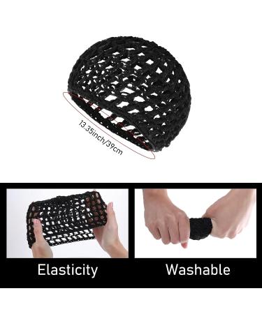 2 PCS Black Mesh Hair Net Caps for Women - Long Straight/Curl Wig Snood Wrap Bonnets with Bun Lift Strap - Ideal for Sleeping, Cooking, Ballet - Buy Online on SooperMarket.com