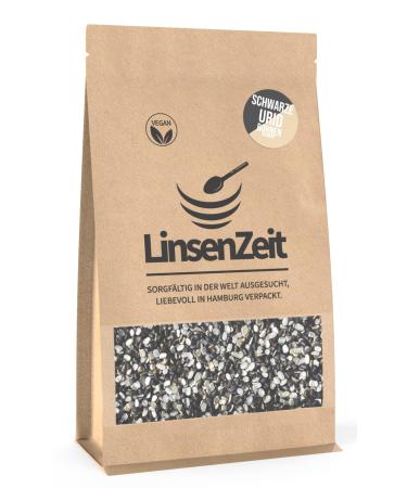 Lentil time - Black Urid Beans Halved 600g - Urid Dal Chilka - Urad Dal - Unique Protein source - vegan without additives & premium quality