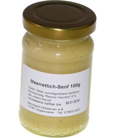 Wiedemer-spicy-sharp horseradish mustard from fresh preparation with selected natural ingredients-1 glass of 100g gourmet mustard for salad dressing sauce fish sausage tapels and much more.