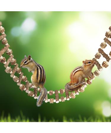 Bird Parrot Ladder Bridge Toy - Natural Pepper Wood Swing & Climbing Accessory for Birds Rats Hamsters - 26 Ladders 74.4x3.93 - Ideal Bird Cage Toy - Buy Online on SooperMarket.com