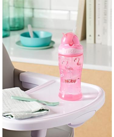 N by Flip-It Straw Cup for Kids | BPA-Free Drinking Bottle for Toddlers | Pink | 360ml | 12+ Months - International Shipping Available - Buy Online on SooperMarket.com
