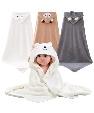 Vega 3 PCs hooded towel baby initial equipment baby towel with hood 80 x 80 cm hooded bath towel baby towel Personalized bath towel with hood three patterns