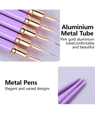 5Pcs Nail Arts Liner Brushes Painting Brush Set Thin Nail Arts Dotting Drawing Pen 4/8/12/20/25mm Suitable For Home Use - Buy Online on SooperMarket.com