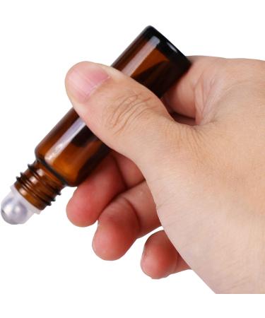 24 Pack Inice Roller Bottles for Aromatherapy Essential Oils - Amber Glass 10ml Refillable Containers with Accessories and Roller Ball - Buy Online on SooperMarket.com