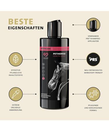 Peticare Anti-Parasites Horse Shampoo | Combat Mites Fleas & Fungi | Relieves Itching & Supports Regeneration | PRS System for Long-Lasting Effects - Pethorse Health 250ml - Buy Online on SooperMarket.com