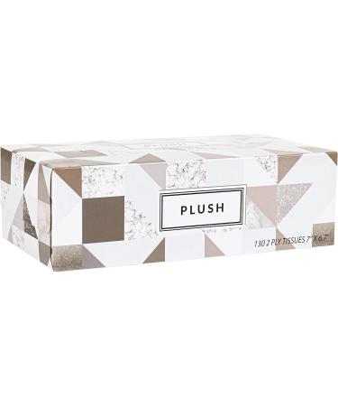 Plush Facial Tissues 130 Per Box 7 x 6.9 2 Ply Soft Smooth - Family Pack of 8, 1040 Total Tissues - Ideal for Bathroom, Office, School, Home, Kitchen, Car - Buy Online on SooperMarket.com