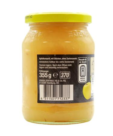 Edeka Apple Compote Without Added Sugar - Pack of 6 (6 x 355g) | Buy Internationally - Healthy Snack Options - Buy Online on SooperMarket.com