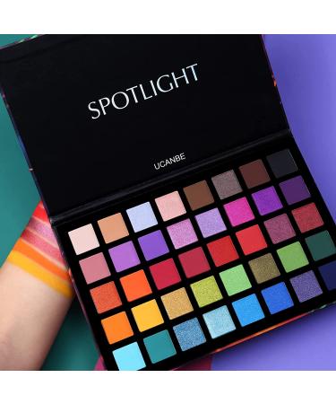 UCANBE Spotlight Eyeshadow Palette & 15PCS Eye Brushes Makeup Set | 40 Color Matte Shimmer Glitter Eyeshadow Pallet | Highly Pigmented & Waterproof | Long Lasting Makeup Palette with Brushes - Buy Online on SooperMarket.com