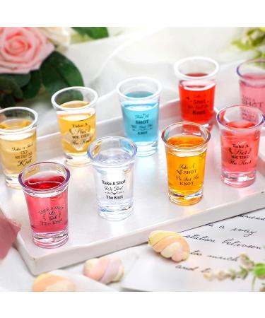 Zubebe 72 Pieces 'We Tied the Knot' Acrylic Shot Glasses for Wedding Guests - Bridal Party Favors (9 Styles) - Buy Online on SooperMarket.com