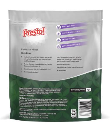 Amazon Brand Presto! Triple Action Dishwasher Pacs - Lemon Scent, 90 Count Pack - Buy Online on SooperMarket.com