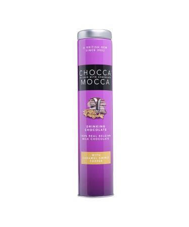 Chocca Mocca- Hot Chocolate Drink With Caramel Swirls Topper 100% Real Belgian Milk Chocolate Drinking Chocolate 140g Quality Smooth Hot Chocolate Warming Treat Great Gift Drinking Chocolate with Caramel Swirls