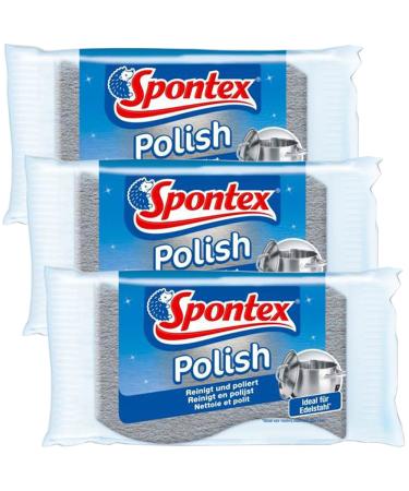 Spontex stainless steel cleaner - stainless steel cleaner - cleans and polishes - ideal for stainless steel pots and surfaces (pack of 3)