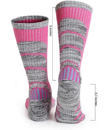 XIKUN Ski Socks | Men Women | Warm High Performance Winter Sport Socks | 4-12 Men, 5-13 Women | 4-Pack Pink - Buy Online on SooperMarket.com