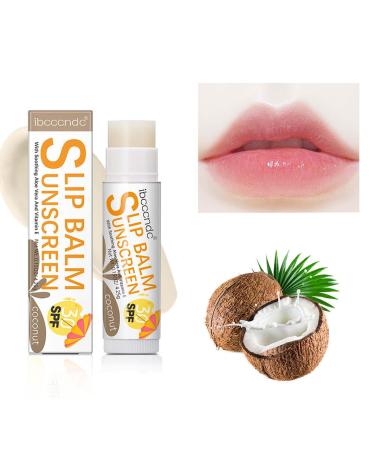 Chapstick with SPF 30 | Hydrating Lip Sunblock for Protects | Hydrating Lip Sunblock Lip Sunscreen Travel Size Sunscreen for Lips Lip Care Sun Protection Protects Soothes and Moisturizes Vesone #2 Coconut Flavor