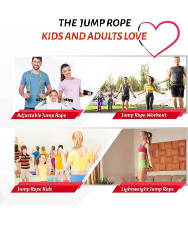 Limm Adjustable Jump Rope for Workout - Tangle-Free with Comfortable Foam Handles - Ideal for Slimming Cardio & Endurance Training - Red - Buy Online on SooperMarket.com