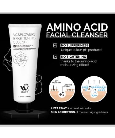 WBM Amino Acid Facial Cleanser - Anti-Aging Brightening & Acne Face Wash for All Skin Types | Organic & Natural Ingredients - 4.2 fl oz - Buy Online on SooperMarket.com