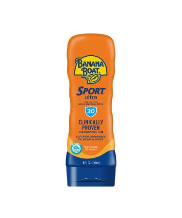 Banana Boat Water Resistant Sport Performance Broad Spectrum SPF 30 Sunscreen Lotion Swim Splash Sport - Up to 80 Minutes Water Resistant 8 Fl Oz (Pack of 2)