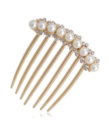 IPINK Wedding Bridal Rhinestone Pearl Crystal Hair Comb Claw Hairpin Hair Ornaments Accessory