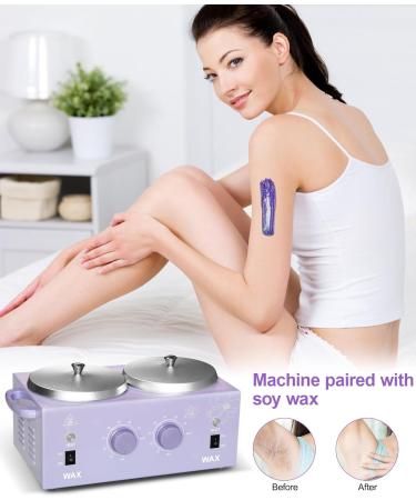 WENMILY Double Wax Warmer Kit for Hair Removal - 2 * 500ML Pots with Wax Beans, Sticks, and Strips - Buy Online on SooperMarket.com