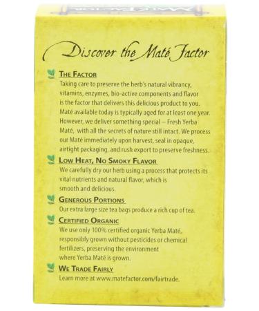 Mate Factor Yerba Mate Tea - Energizing Lemon Ginger - 20 Bags x 3 Pack - Buy Online on SooperMarket.com