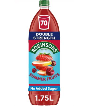 Robinsons Double Strength Summer Fruits No Added Sugar Squash 1.75 l (Pack of 1)