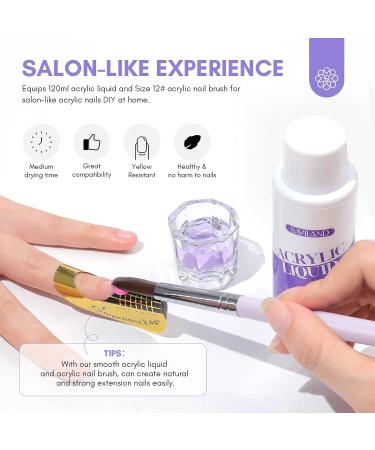 Saviland 120ml Acrylic Nail Liquid for Acrylic Powder - MMA-Free Formula for Nail Extension and Carving at Home or Salon - Buy Online on SooperMarket.com